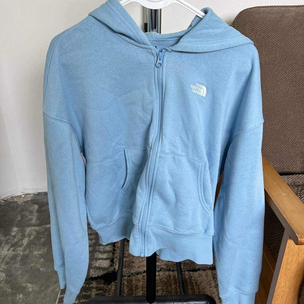 The North Face Light Blue Zip-Up Hoodie